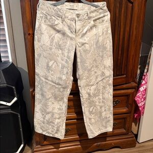 Beige Camouflage Print Jeans